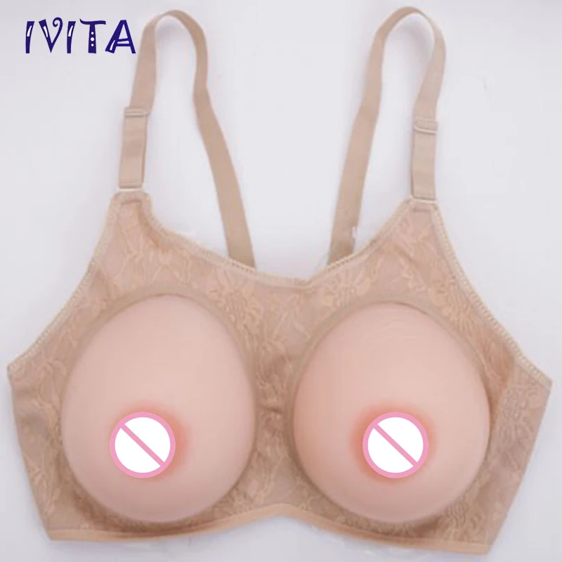 

1400g/pair D Cup silicone breast forms with bra transvestism silica gel bust form fake breast form