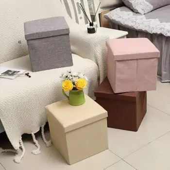 

Storage box foldable superimposable easy store save space large capacity used as stool foot seat organize toys clothes books New