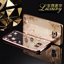 200 шт.; ; детское нижнее белье со стразами и загадочным цветочным цветок Мягкий ТПУ силиконовый чехол для телефона чехол для samsung S6 S7 Примечание 5 Чехол для мобильного телефона