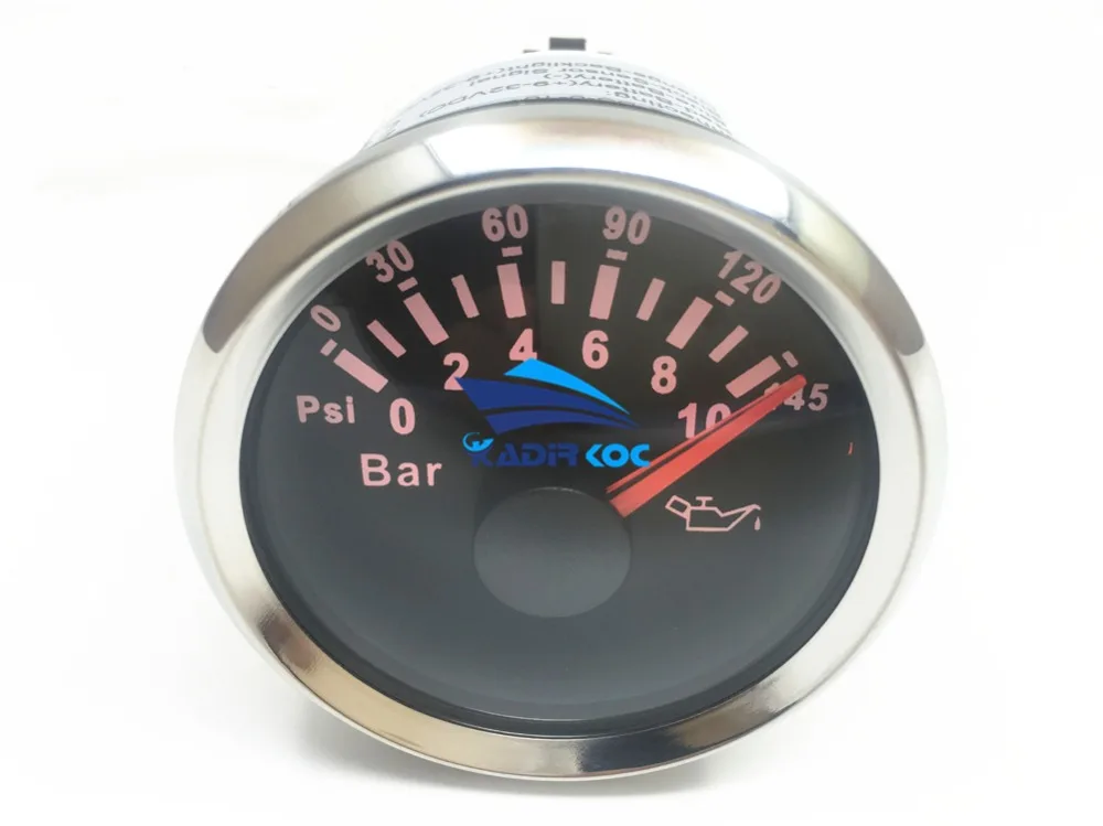 1 шт. красная подсветка 0-10 бар измеритель давления масла 0-145Psi 316L Безель указатель масляные измерители давления 9-32 В для автомобиля грузовика лодки яхты