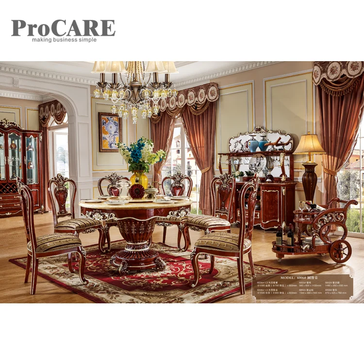 Elegant round dining table sets with rotating centre dinning tables set wood - 6006 Elegant round dining table sets with rotating centre dinning tables set wood - 6006