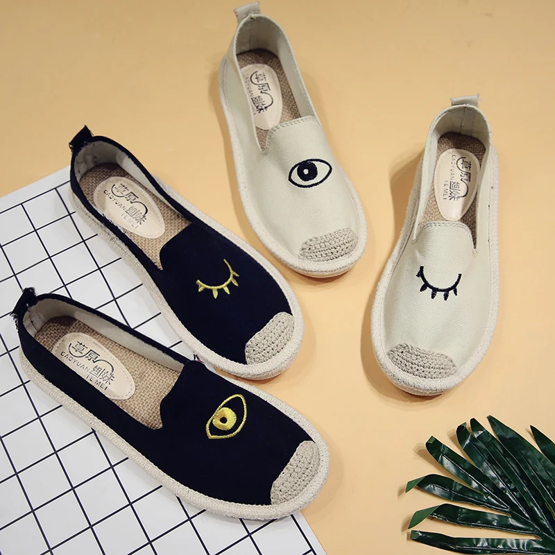

Spring Autumn Women Loafers Espadrilles Canvas Slip on Shoes Woman Casual Shoes Creepers Ladies Shoes zapatos mujer 6641