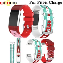 Рождественский ремешок для часов FitBit Charge 2 145 мм-210 мм Модный мягкий спортивный силиконовый браслет ремешок часы легко регулировать длину