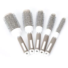 5 размер профессиональная керамическая роликовая расческа для кудрявых волос прическа Массажная щетка для волос салонная укладка Парикмахерская баррель щетка инструмент