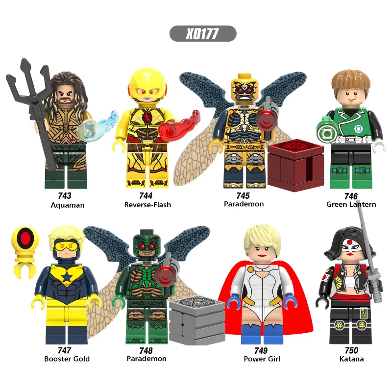 

Single Sale Super Heroes Aquaman Reverse-Flash Parademon Green Lantern Booster Gold Building Blocks Children Gift Toys