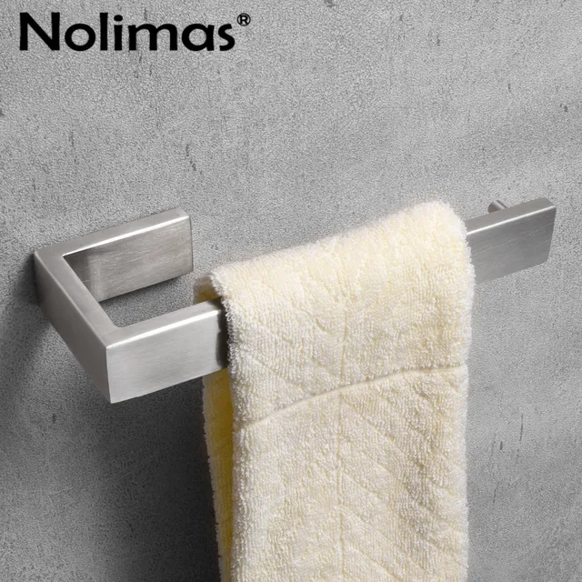 Sus 304 Stainless Steel Towel Single Ring Square Rack Sus 304 Stainless Steel Towel Single Ring Square Rack Brushed Nickel Bathroom Wall Mounted