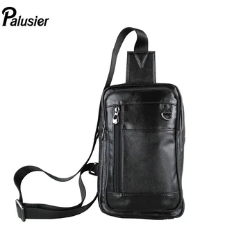 

New Genuine Leather Men Casual Crossbody Bag Fashion Design Cowhide Travel Sling Chest Pack Shoulder Messenger Bag