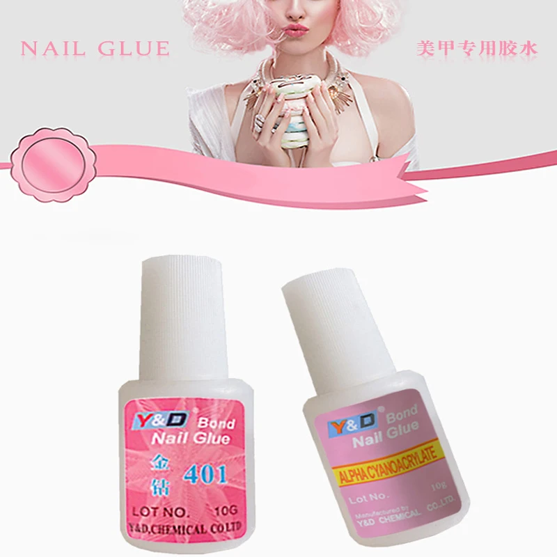 Low Price 10g Nail Art Glue with Brush Paste False Nails Tips Glitter