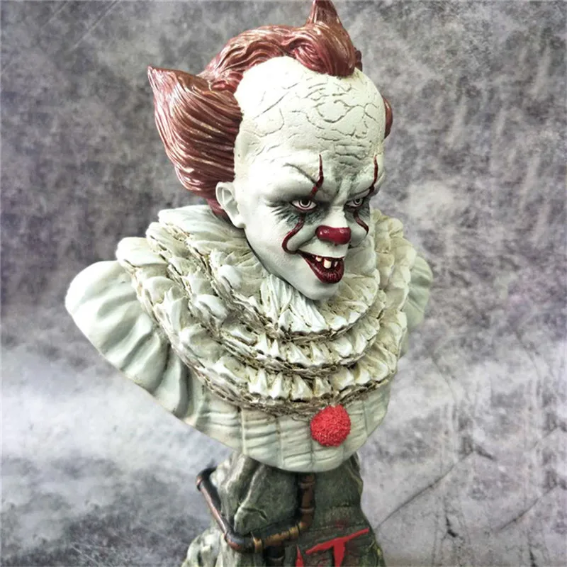 10 дюймов Стивен Кинг это Pennywise статуя террор клоун Бюст Смолы Фигурка Коллекция Модель игрушки Y965