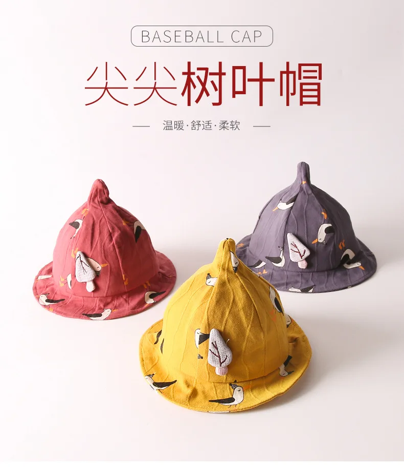 От 1 до 3 лет Детская одежда для девочек на открытом воздухе тени Шапки с милым принтом рыбацкий шляпы детские для девочки теплые модные