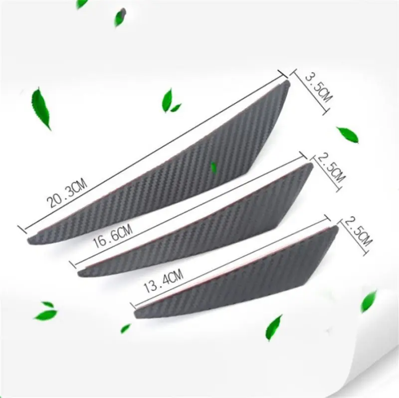 Крыло спойлер бампер углеродное волокно автомобиля передний бампер плавники ABS синтетический пластик 3 пары черный авто Универсальный
