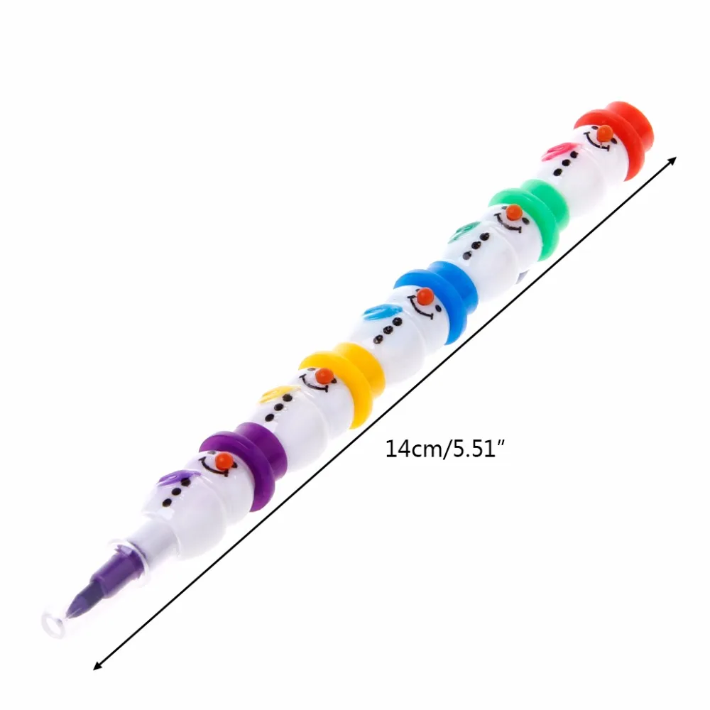 4 шт./компл. 5 цветов укладчик подкачки с нашитым на груди милым снеговичком: карандаш для школьников поставки восковые мелки для детей живопись игрушки