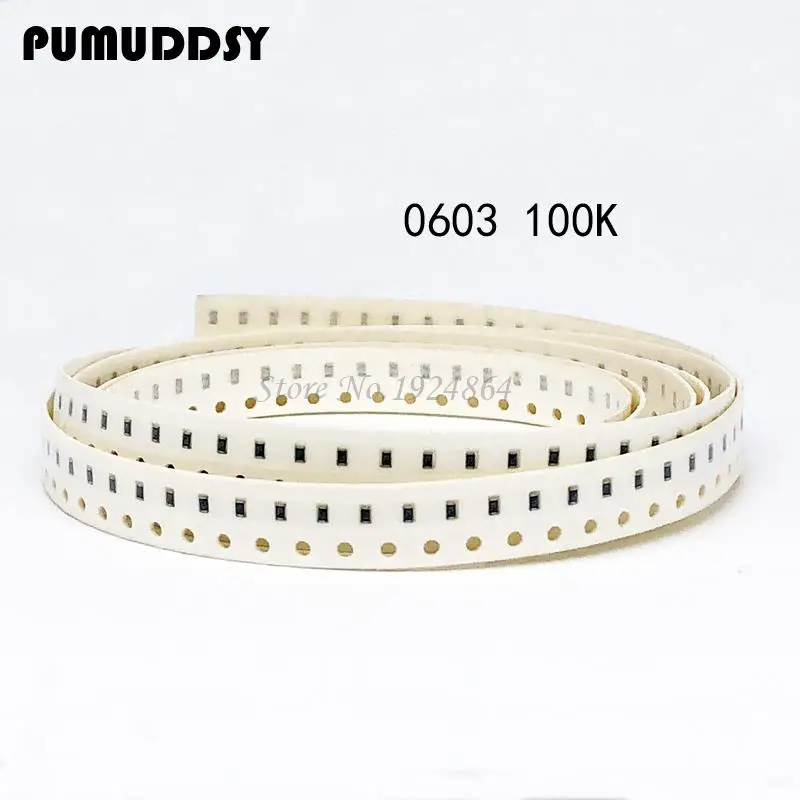 100PCS 0603 Chip Fixed Resistor SMD Resistor 100K ohm 104in Resistors