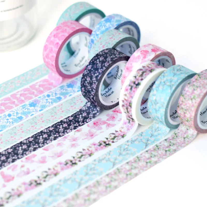 

1 Pc cute Fresh Beautiful Cherry Blossom Season Washi Tape Adhesive Tape DIY Scrapbooking Sticker Label Masking Tape gift