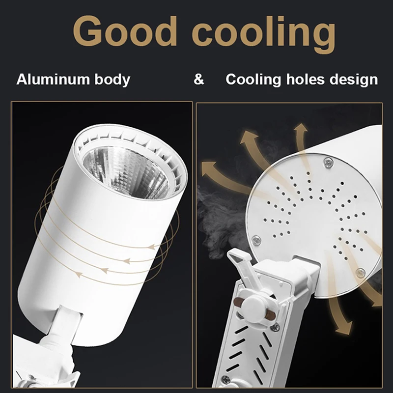 Led أضواء المسارات 12/20/30/40 W COB المسار مصابيح لمتجر السكك الحديدية الألومنيوم بقعة الإضاءة ل الملابس متجر السقف مصباح الأضواء