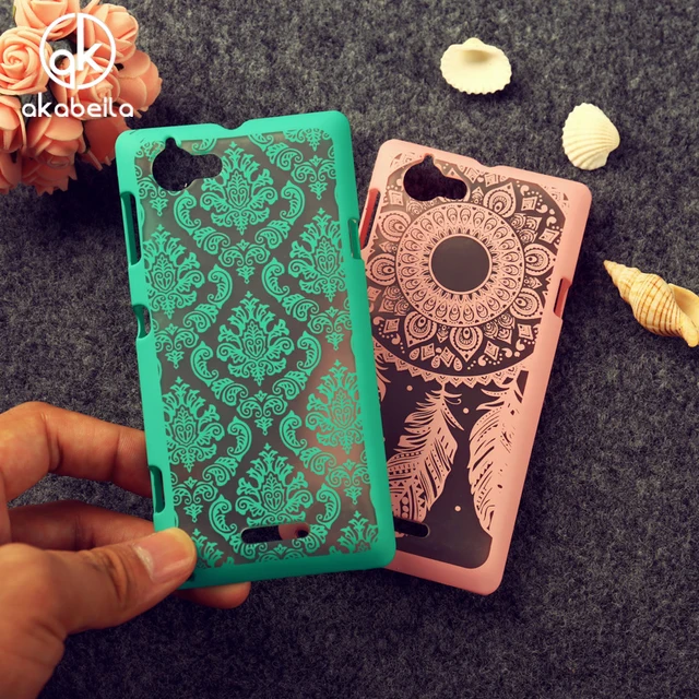 Best Offers Akabeila Damask Vintage Flower Pattern Case For Sony Xperia L S36h C2105 C2014  Fundas Carcasa Capa Protective Skin Sheath Cover