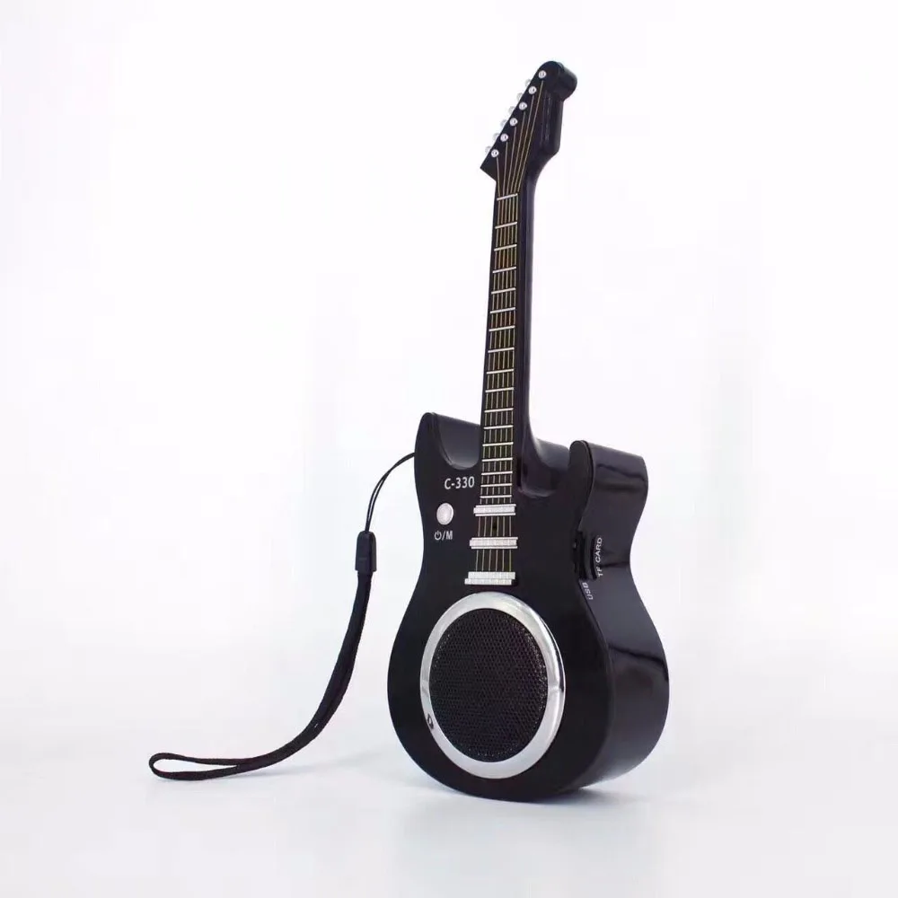 Fashion Guitar wireless bluetooth mini speaker portable TF USB AUX Portable Music sound box
