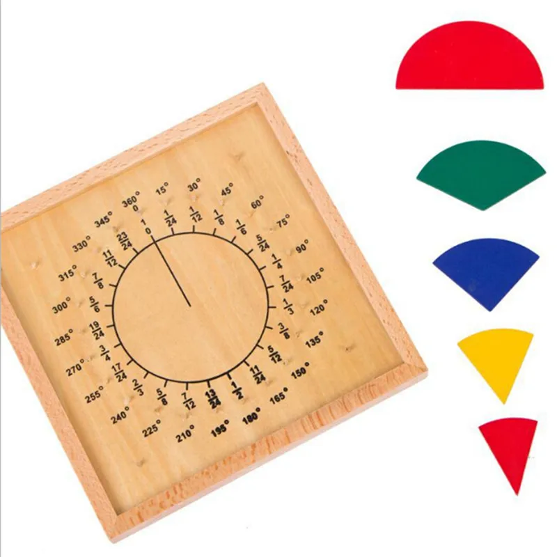 Baby Math Toy Child Early Educational Toys Circular Mathematics Fraction Division Teaching Montessori Board Wooden Toys Gift