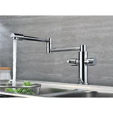 Нержавеющая сталь горшок наполнитель кухонный кран настенное крепление 2 ручки