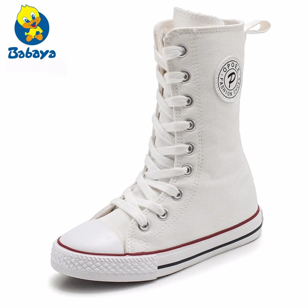 

Kids Shoes for Girls Boys High Canvas Shoes Children Sneakers 2018 Autumn Casual Shoes for Big Girls Boys Breathable High Boots