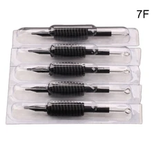 30 x 7F черные одноразовые насадки для тату трубки с иглы в ассортименте кремния 3/"(19 мм) для пистолет для татуировки чашки чернил комплект держателей