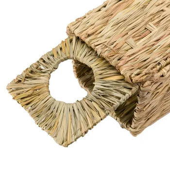 Handcraft Woven Grass Hamster Nest Small Pet Rabbit Hamster Cage House Chew Toys Foldable Pig Rat Hedgehogs Chinchilla Bed 5