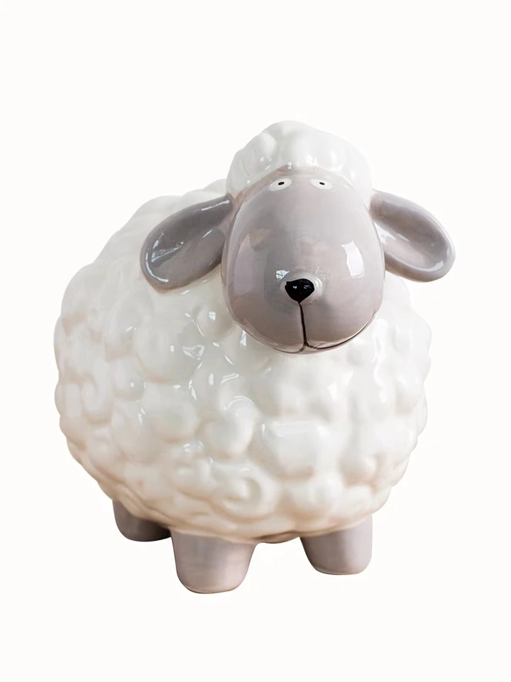 

15*23CM Nordic Style Sheep Piggy Bank Cute Saving Money Children's Toys Gift Home Decoration Currency Save Box