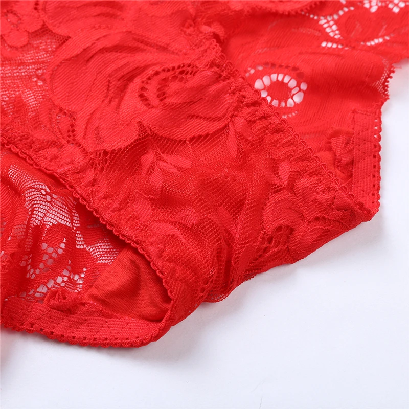 High Waist Sexy Lace Panties Women Embroidered Flower Tummy Control Panties Transparent Sexy Lingerie Underwear Lace Briefs New