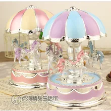 Музыкальная шкатулка на День святого Валентина, 8 тонов, механический Тип подарков, круглый декор