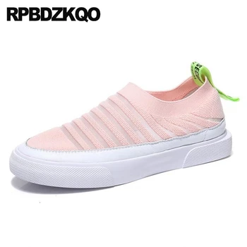

slip on runway ladies pink breathable 2019 sneakers handmade trainers designer shoes china flats mesh yellow round toe sandals