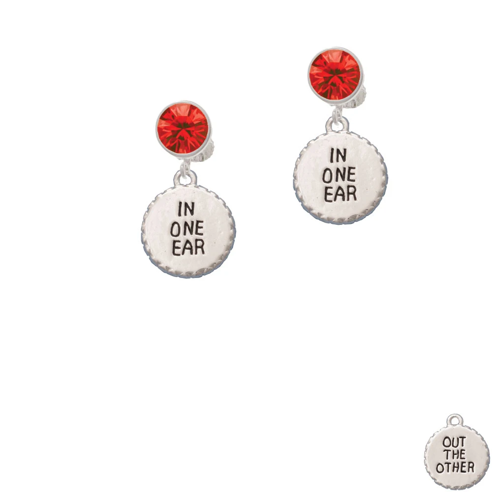 In One Ear ''Out the Other'' Crystal Clip On Earrings (4)
