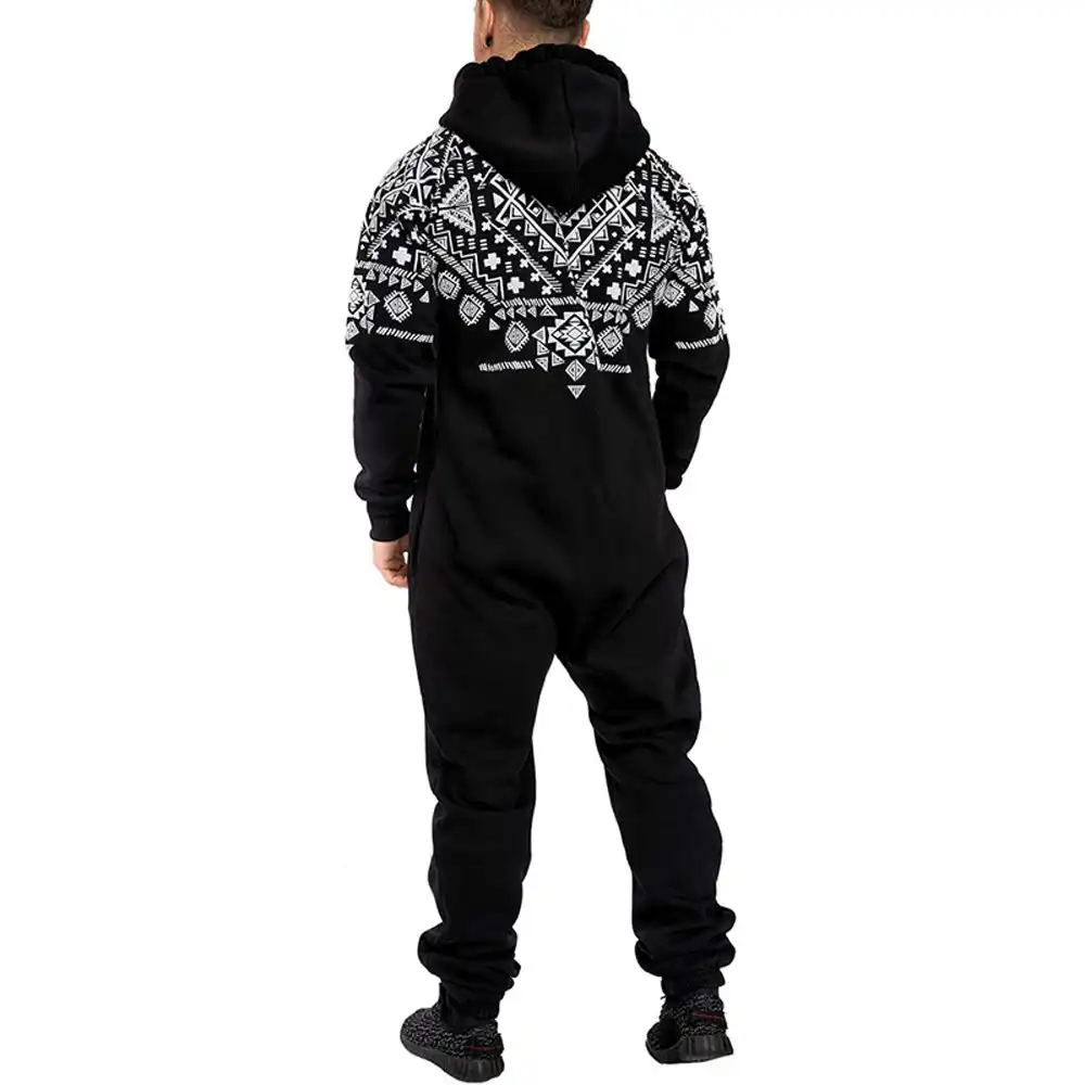 Men\u0027s Xmas fashion 2019 Casual Autumn Winter Casual Hoodie Print Christmas Zipper Print Tracksuit Jumpsuit clothing sets