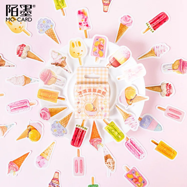 

46 pcs/pack Ice Cream Vending Machine Bullet Journal Decorative Stationery Stickers Scrapbooking DIY Diary Album Stick Label