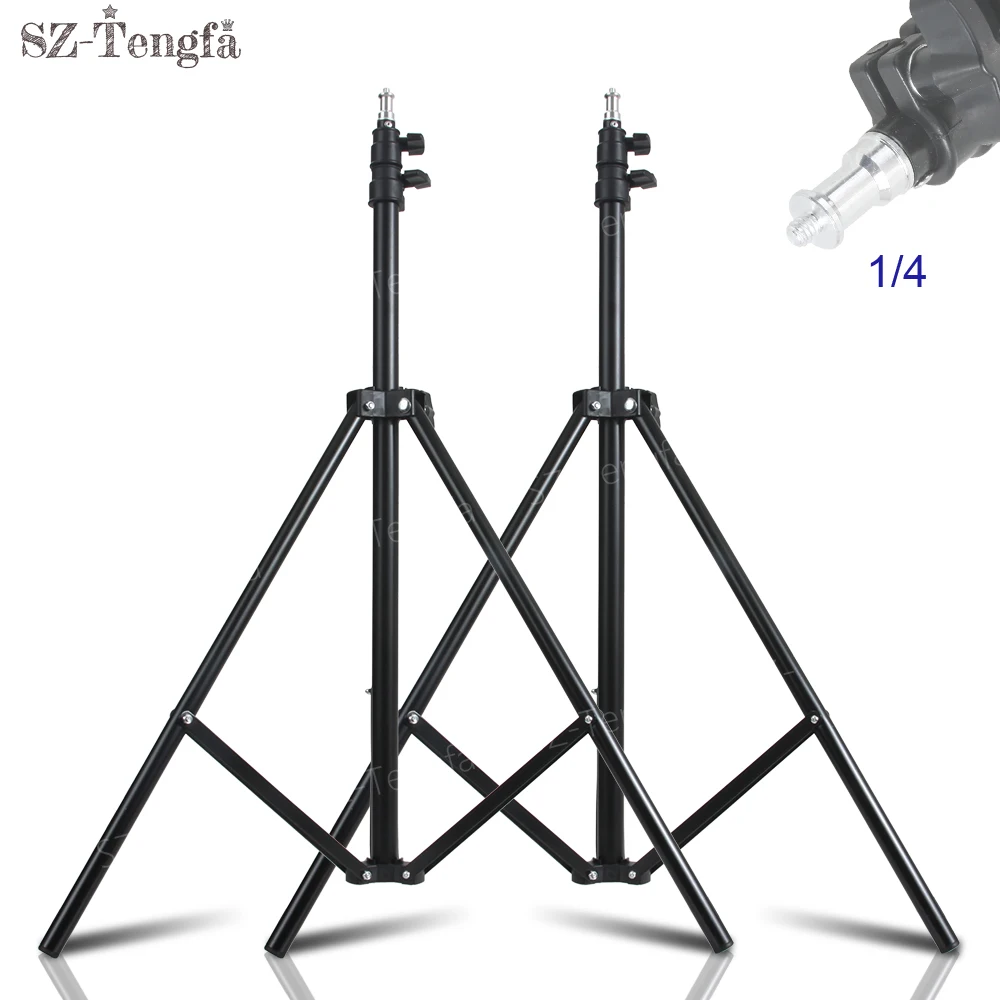 

2 pieces kit 2m Light Stand Tripod With 1/4 Screw Head with Camera Tripod Lamp Holder Flash Bracket for Godox Flash video light