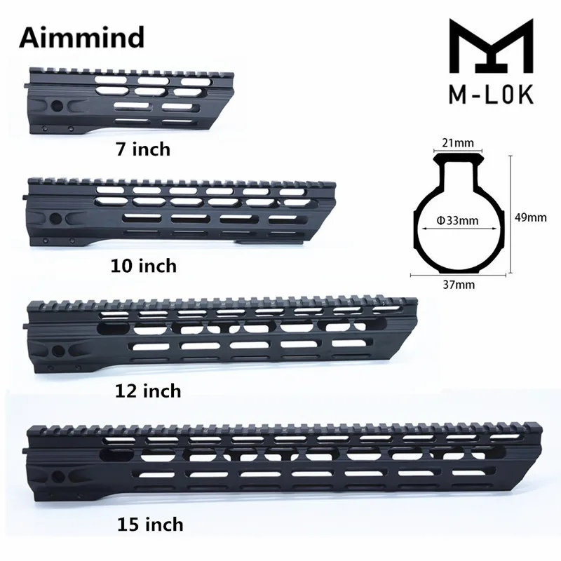 Mlok цевье рельсы один реечное трубчатое цевье AR 15 handguard Quad Rail для AEG M4 M16 AR15 для винтовки MLOK Handguard Охота стрельба