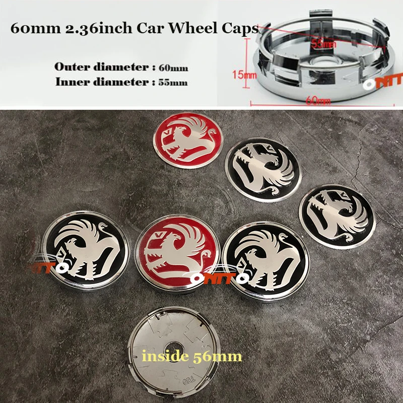 

4pcs set of Chrome 60mm Car Wheel hub Caps for Vauxhall logo Badge For VW Volvo Skoda BMW Emblem covers Car accessories label