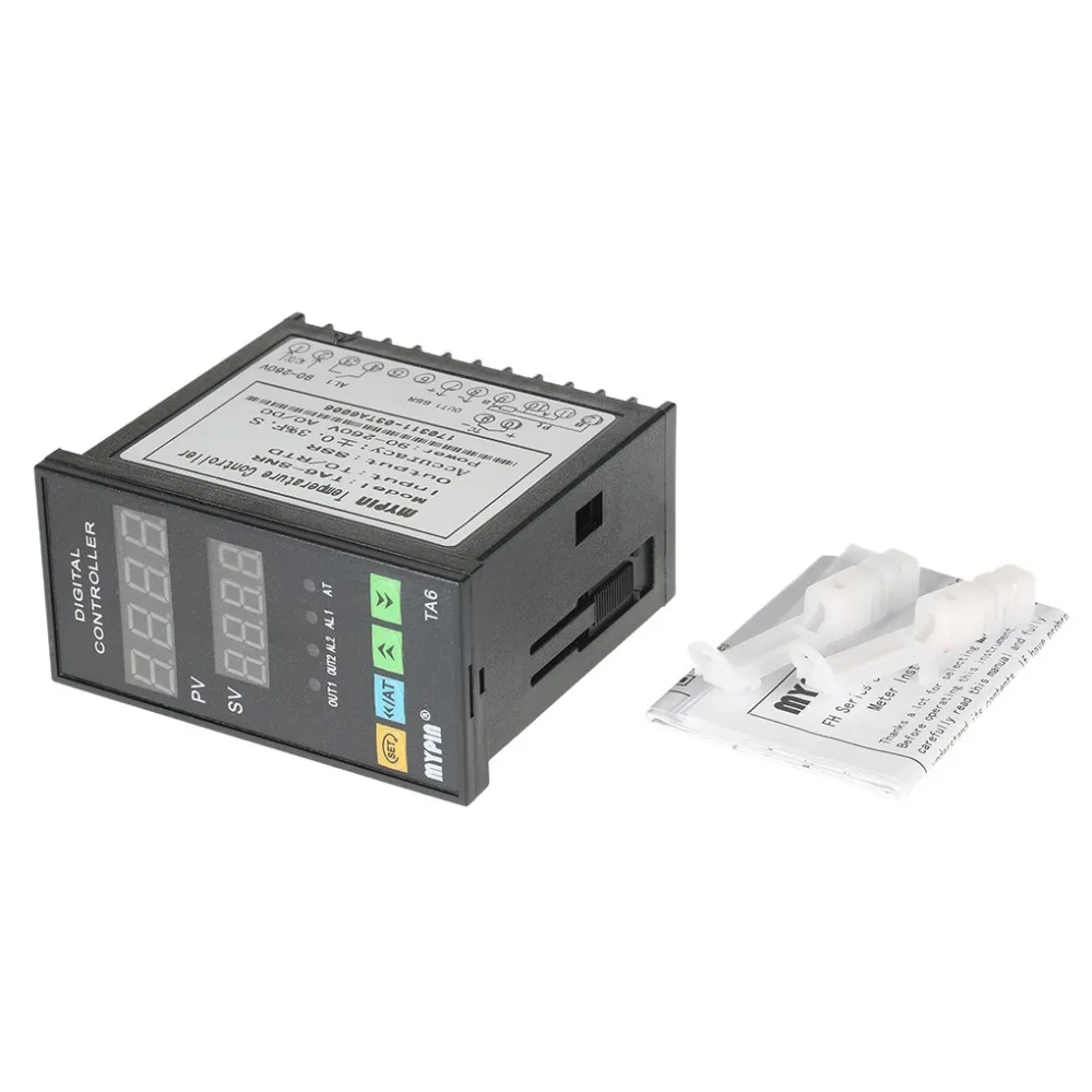 Thermostat TA6-SNR Temperature Controller Dual 4 LED PID Heating Cooling Control TC/RTD Input SSR Output 1 Relay Alarm