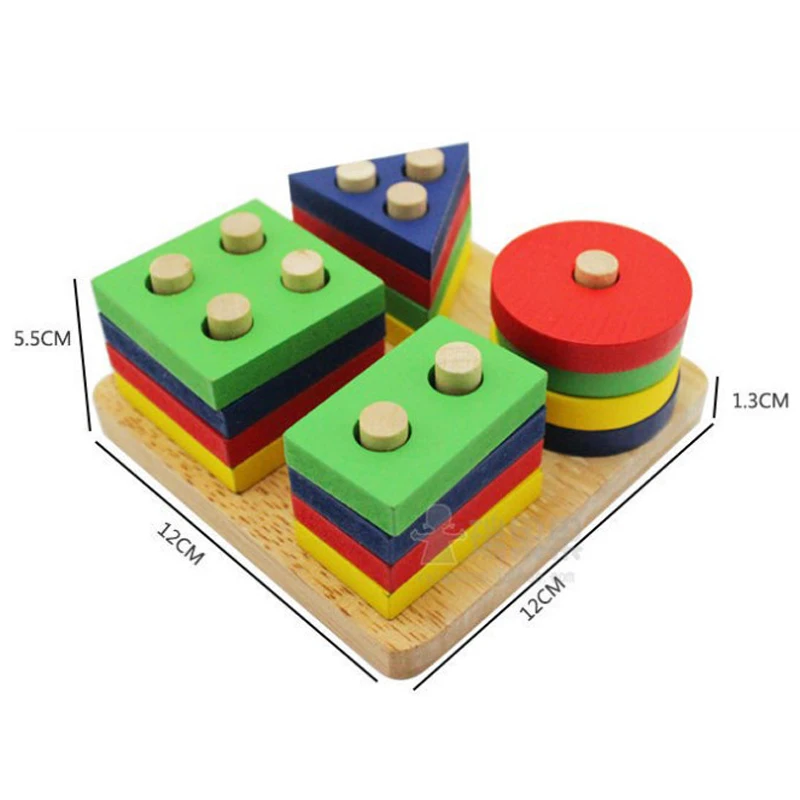 Детские деревянные развивающие игрушки для детей деревянные строительные Колонка блока для малышей в виде геометрических фигур познавательный, на поиск соответствия игрушка весело блок Настольная игра игрушка