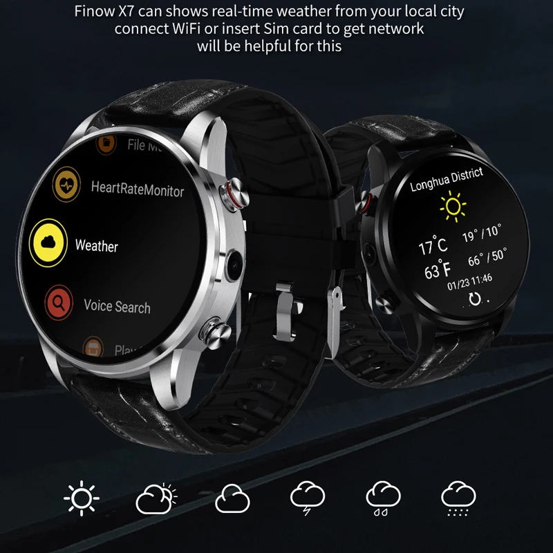Смарт-часы Finow X7 4G 1 39 дюймов AMOLED 400*400 круглый дисплей MTK6739 четырехъядерный 600 мАч