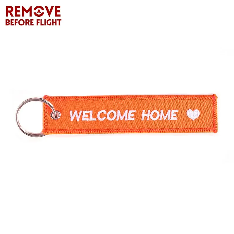 Fashion Jewelry Keychain for Cars and Motorcycles Embroidery Key Chain Key Fobs REMOVE BEFORE FLIGHT Black Keychain Safety Tag3