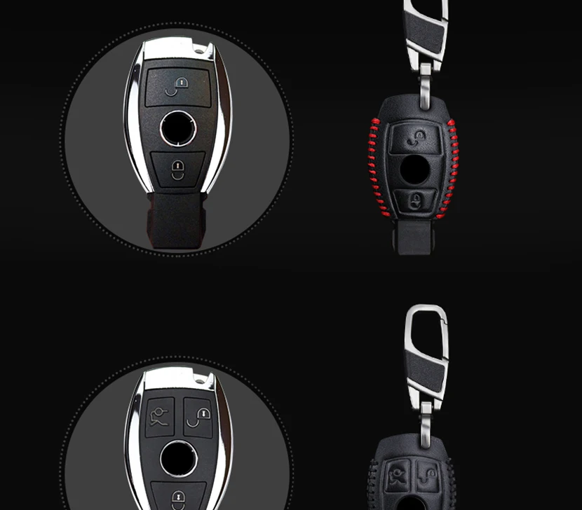 Натуральная кожа чехол для ключа автомобиля Mercedes Benz W203 W204 W210 W212 CLA AMG GLA CLS W169 W205 W176 чехол с кольцом для ключей брелок аксессуары