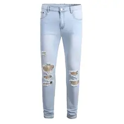 MORUANCLE Модные мужские Марка NEW Fashion Hi Street разрушенные джинсы брюки уличная рваные джинсовые брюки для мужчин потертые джинсы Плюс Размер 28-42