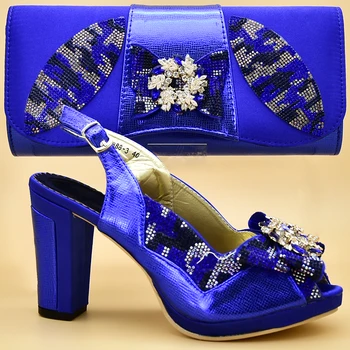 

Latest arrival African Shoes and Matching Bags Italian Matching Italian Shoe and Bag Set Decorated with Rhinestone Nigerian