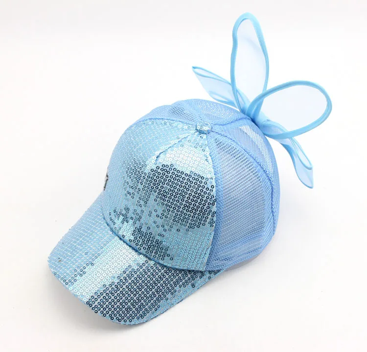 2019 SummerSequins Бейсбол шляпа уши кролика для детей Кепки Casquette Ny бейсболка мальчиков и