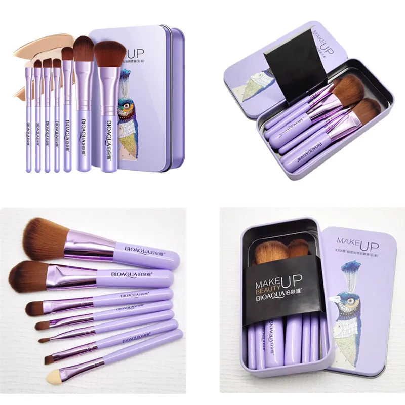 

Women 7pcs/set Makeup Brushes Set Girls Soft Fiber Hair Blusher Powder Brush Cosmetic Tool Kit
