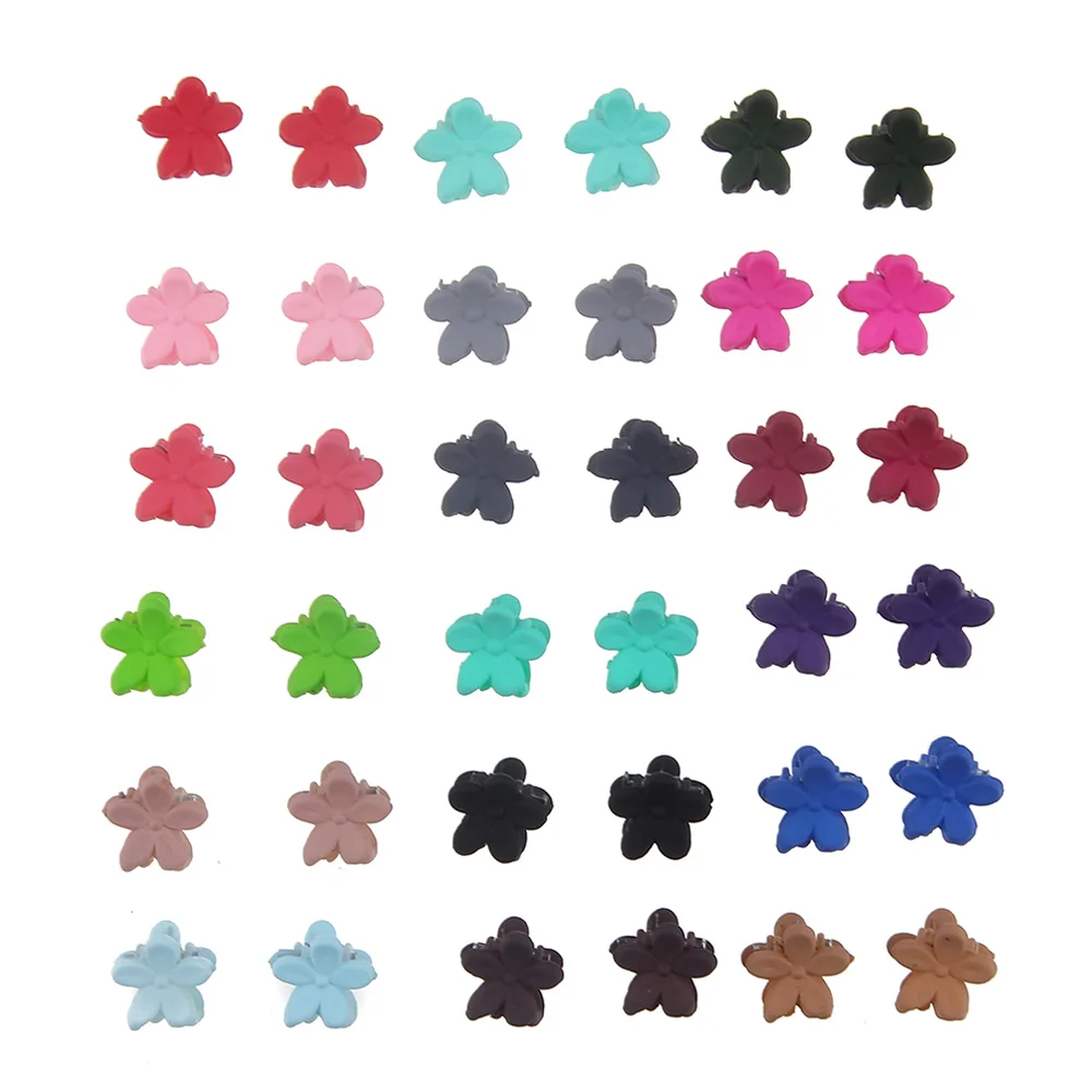 

100 pcs New Fashion Baby Girls Small Hair Claw Cute Candy Color flower Hair Jaw Clip Children Hairpin Hair Accessories Wholesale