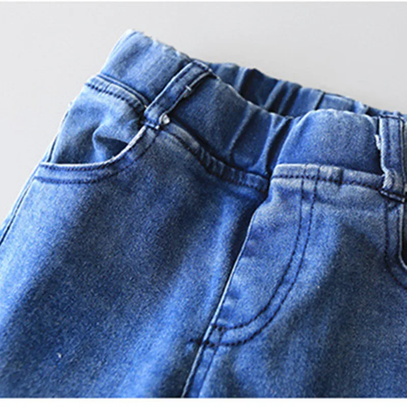 DFXD Children Broken Hole Pants 2018 New Spring Soild Long Skinny Denim Blue Jeans Baby Girls Cotton Ripped Jeans 2-7Years