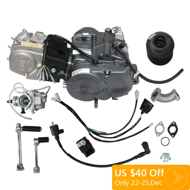 

TDPRO 140cc 4 Stroke Engine Motor W/CARB AIR FILTER Manual Clutch 1N234 Gear For Scooter Dirt PitBike Pocket Bike