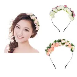 Удивительные корейский стиль Для женщин Hairbands Цветок Цветочные Свадебные аксессуары для волос невесты волос Венок Свадебные украшения