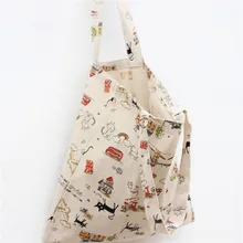 YILE хлопок лен хозяйственная сумка через плечо сумка для переноски эко многоразовая сумка с принтом черный Кот L024